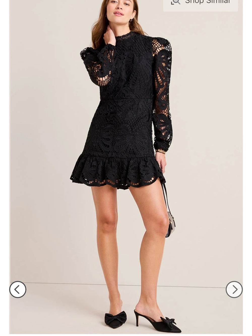 Francesca’s Ruth High Neck Lace Mini Dress